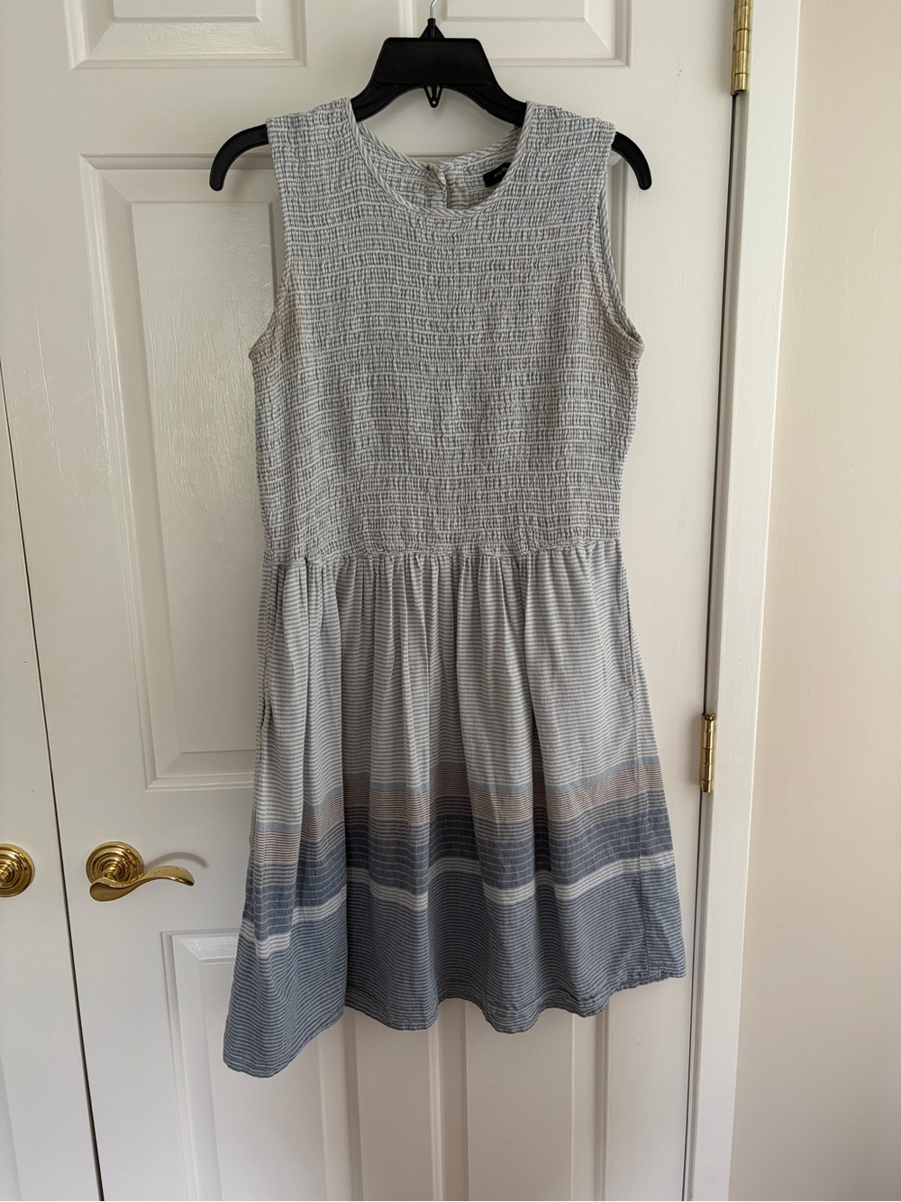 French Connection navy and light blue striped dress